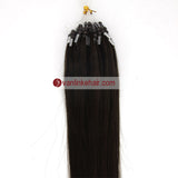 16-22inches 50s 1g/s Easy Loop Double Micro Ring Beads Tip Remy Human Hair Extensions Straight Dark Brown(2#) - VANLINKE HUMAN HAIR EXTENSIONS