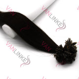 16-26Inches 100s Pre Bonded Nail U Tip Remy Human Hair Extensions Straight Natural Black Kinda Brown(1B#) - VANLINKE HUMAN HAIR EXTENSIONS