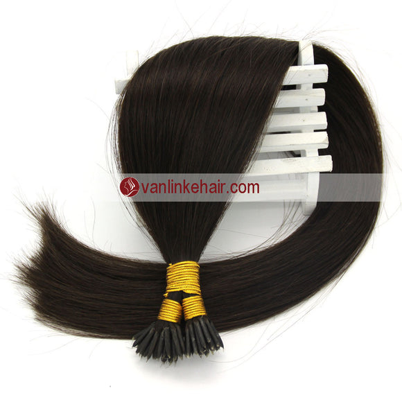 16-22Inches 50s 1g/s Keratin Stick I Tip Human Hair Extensions Straight Dark Brown(2#) - VANLINKE HUMAN HAIR EXTENSIONS