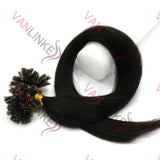 16-26Inches 100s Pre Bonded Nail U Tip Remy Human Hair Extensions Straight Natural Black Kinda Brown(1B#) - VANLINKE HUMAN HAIR EXTENSIONS