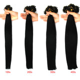 Wholesale  100s Pre Bonded Nail U Tip Remy Human Hair Extensions Straight