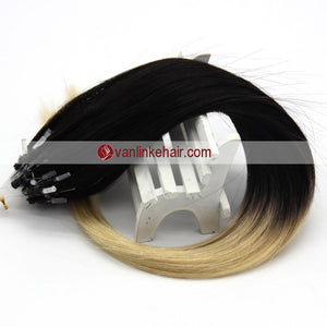 16-22inches 50s 1g/s Easy Loop Double Micro Ring Beads Tip Remy Human Hair Extensions Straight T1/613 - VANLINKE HUMAN HAIR EXTENSIONS