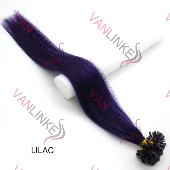 16-22Inches 100s Pre Bonded Nail U Tip Remy Human Hair Extensions Straight Lila - VANLINKE HUMAN HAIR EXTENSIONS