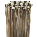 Customize 20inch 8PCS Clip-in/on Human Hair Extensions 100g/set Silky Straight