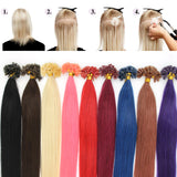 Wholesale  100s Pre Bonded Nail U Tip Remy Human Hair Extensions Straight