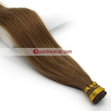 16-20Inches 100s Keratin Stick I Tip Human Hair Extensions Straight Light Brown(12#) - VANLINKE HUMAN HAIR EXTENSIONS