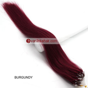 18inches 100s Easy Loop/Micro Ring Beads Tip Remy Human Hair Extensions Straight #Bug - VANLINKE HUMAN HAIR EXTENSIONS