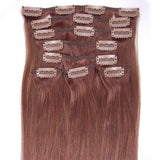 Customize 20inch 8PCS Clip-in/on Human Hair Extensions 100g/set Silky Straight