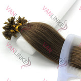 16-22Inches 100s Pre Bonded Nail U Tip Remy Human Hair Extensions Straight #8 Ash Brown - VANLINKE HUMAN HAIR EXTENSIONS