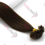 16-26Inches 100s Pre Bonded Nail U Tip Remy Human Hair Extensions Straight Dark Brown(2#) - VANLINKE HUMAN HAIR EXTENSIONS