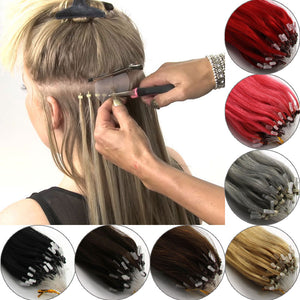 Wholesale  Easy Loop Micro Ring Beads Tip Human Hair Extensions Straight