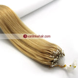 16-26inches 100s Easy Loop/Micro Ring Beads Tip Remy Human Hair Extensions Straight Blonde(#24) - VANLINKE HUMAN HAIR EXTENSIONS