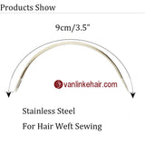 12PCS Silver C Type Weaving Human Hair Extension Curved Needle Wig Tools - VANLINKE HUMAN HAIR EXTENSIONS