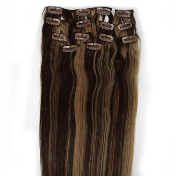 Customize 20inch 10PCS Clip-in/on Human Hair Extensions 160g/set Silky Straight