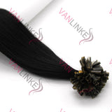 16-26Inches 100s Pre Bonded Nail U Tip Remy Human Hair Extensions Straight Jet Black(1#) - VANLINKE HUMAN HAIR EXTENSIONS