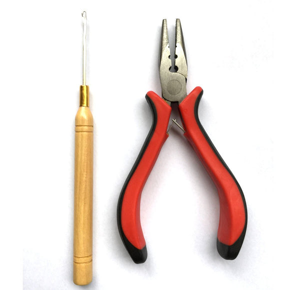 Pliers and Hook Needle Tools Kit for MicroRing Beads& I Tips Hair Extension - VANLINKE HUMAN HAIR EXTENSIONS