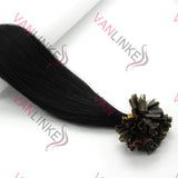 16-26Inches 100s Pre Bonded Nail U Tip Remy Human Hair Extensions Straight Jet Black(1#) - VANLINKE HUMAN HAIR EXTENSIONS