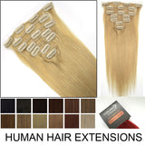 26/28 inches Clips on/in Remy Human Hair Extensions 120g/set Silky Straight