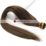 16-20Inches 100s Keratin Stick I Tip Human Hair Extensions Straight Ash Brown(8#) - VANLINKE HUMAN HAIR EXTENSIONS