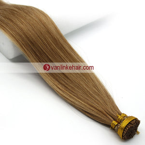 16-24Inches 100s Keratin Stick I Tip Human Hair Extensions Straight Dark Blonde(27#) - VANLINKE HUMAN HAIR EXTENSIONS