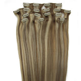 Customize 20inch 8PCS Clip-in/on Human Hair Extensions 100g/set Silky Straight
